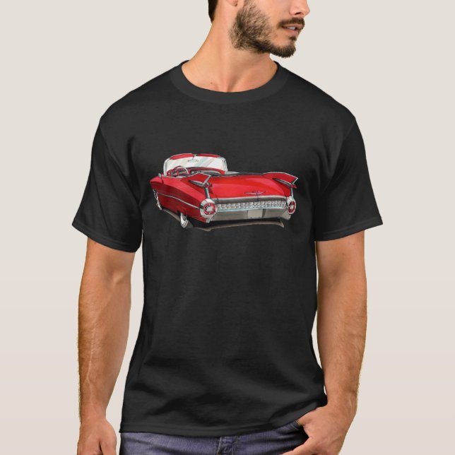 T-shirt Voiture 1959 de rouge de Cadillac (Devant)