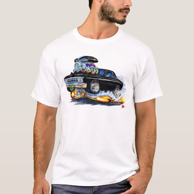 T-shirt Voiture 1964 de noir de fureur de Plymouth (Devant)