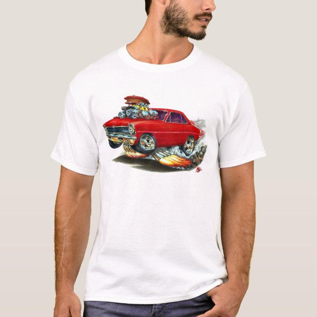 T-shirt Voiture 1966-67 de rouge de nova (Devant)