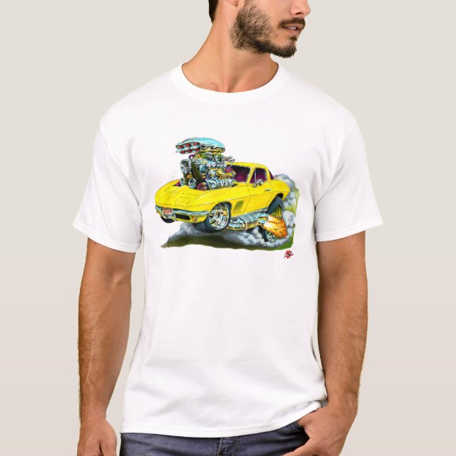 T-shirt Voiture 1966-67 jaune de Corvette (Devant)