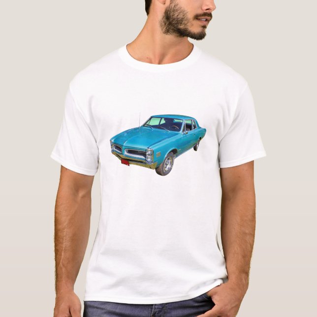 T-shirt Voiture 1966 de muscle de Pontiac Le Mans de bleu (Devant)