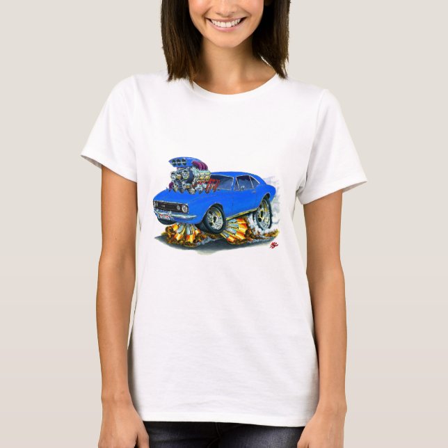 T-shirt Voiture 1967 de bleu de Camaro solides solubles (Devant)