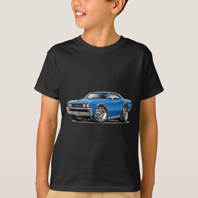 T-shirt Voiture 1967 de bleu de Chevelle (Devant)
