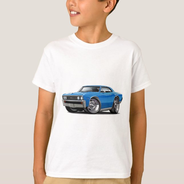 T-shirt Voiture 1967 de bleu de Chevelle (Devant)
