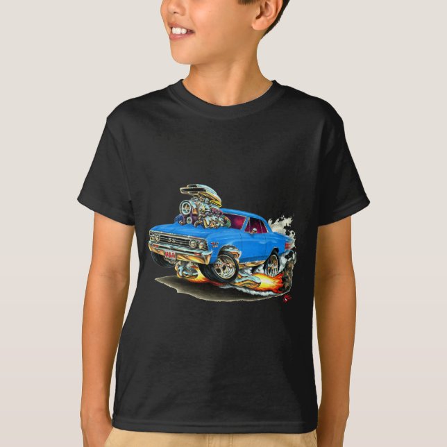 T-shirt Voiture 1967 de bleu de Chevelle (Devant)