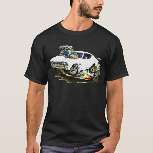 T-shirt Voiture 1968-69 de blanc de Chevelle (Devant)