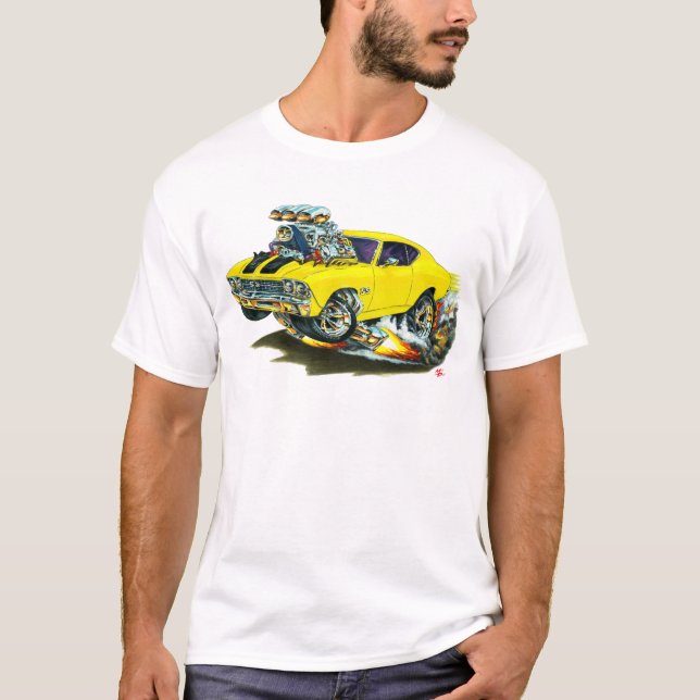 T-shirt Voiture 1968-69 Jaune-Noire de Chevelle (Devant)