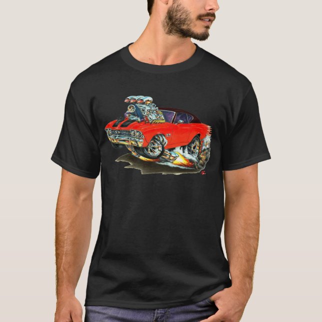 T-shirt Voiture 1968-69 supérieure Rouge-Noire de Chevelle (Devant)
