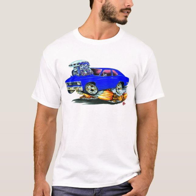 T-shirt Voiture 1968-70 de bleu de nova (Devant)