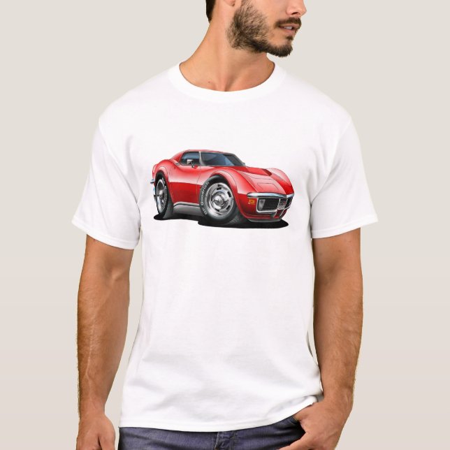 T-shirt Voiture 1968-72 de rouge de Corvette (Devant)