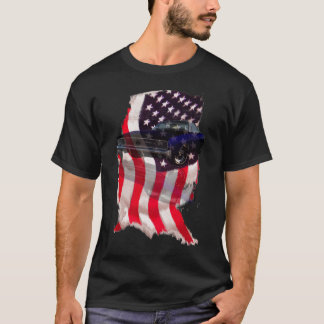 T-shirt Voiture 1968 de muscle de drapeau des Etats-Unis