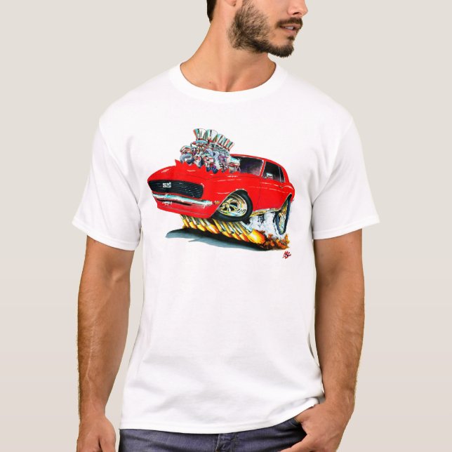 T-shirt Voiture 1968 de rouge de Camaro (Devant)