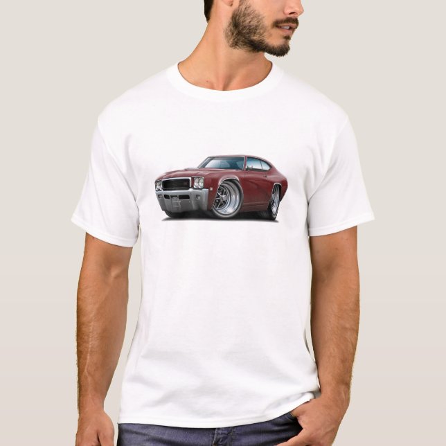 T-shirt Voiture 1968 de rouge foncé de GS de Buick (Devant)