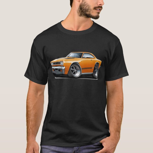 T-shirt Voiture 1968 Orange-Noire de Plymouth GTX (Devant)
