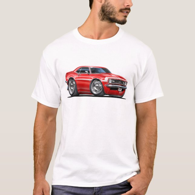 T-shirt Voiture 1968 Rouge-Blanche de Camaro (Devant)