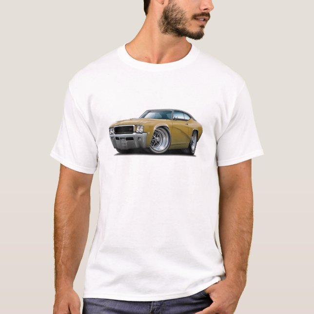 T-shirt Voiture 1968 supérieure Or-Noire de GS de Buick (Devant)