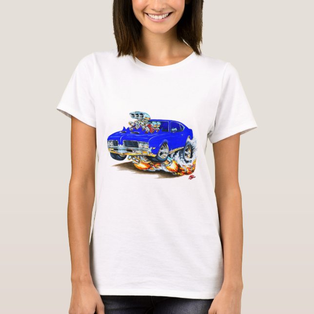T-shirt Voiture 1969 de bleu de sabre d'abordage d'Olds (Devant)