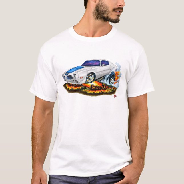 T-shirt Voiture 1970-72 de blanc du transport AM (Devant)