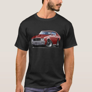 T-shirt Voiture 1970-72 de rouge foncé de GS de Buick