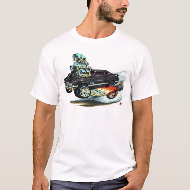 T-shirt Voiture 1970-72 noire du sabre d'abordage 442 (Devant)
