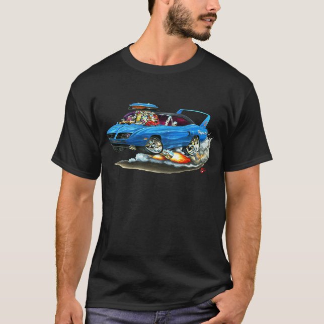 T-shirt Voiture 1970 de bleu de Superbird (Devant)