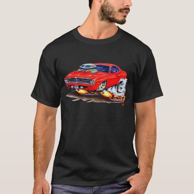 T-shirt Voiture 1970 de rouge de Cuda (Devant)