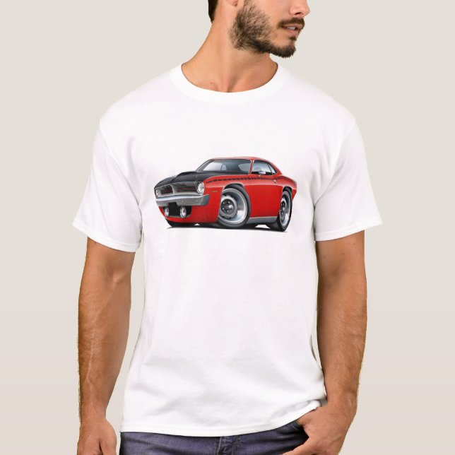 T-shirt Voiture 1970 de rouge de Cuda AAR (Devant)