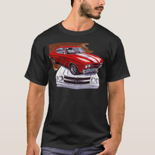 T-shirt Voiture 1970 Rouge-Blanche de Chevelle