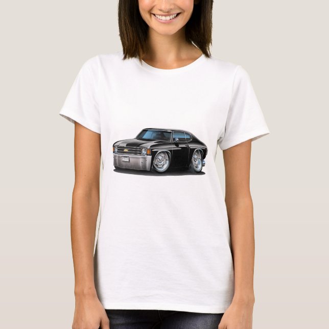T-shirt Voiture 1971-72 noire de Chevelle (Devant)