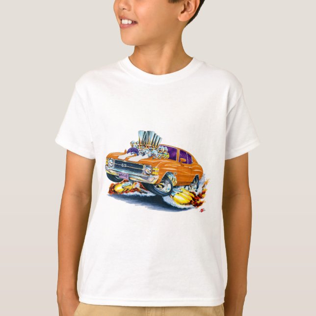 T-shirt Voiture 1971-72 Orange-Blanche de Chevelle (Devant)