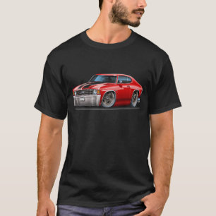 T-shirt Voiture 1971-72 Rouge-Noire de Chevelle