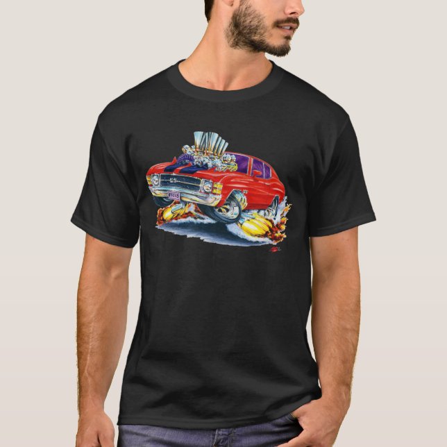 T-shirt Voiture 1971-72 Rouge-Noire de Chevelle (Devant)