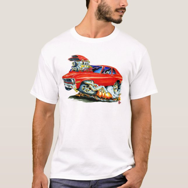 T-shirt Voiture 1971-74 de rouge de nova (Devant)