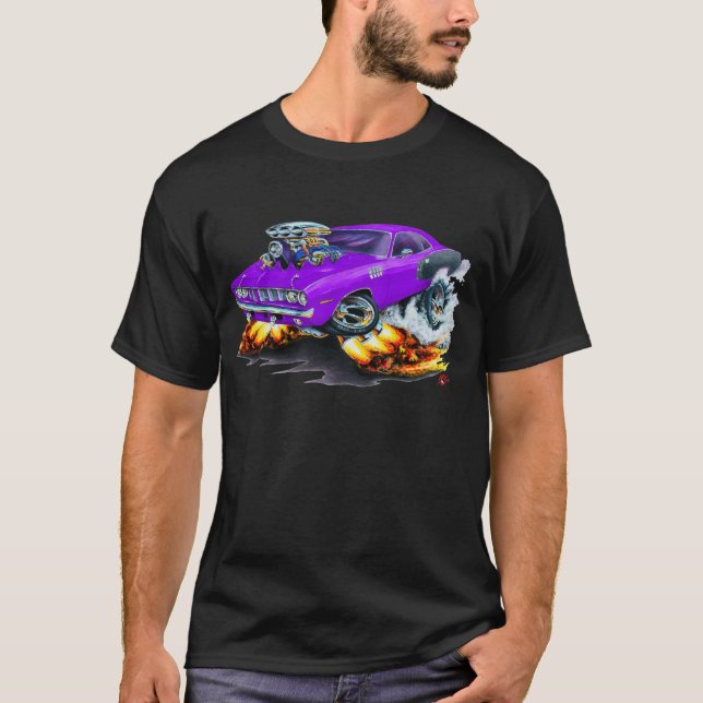T-shirt Voiture 1971 de pourpre de Hemi Cuda (Devant)