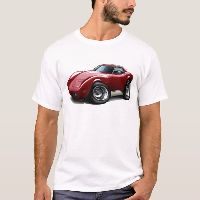 T-shirt Voiture 1973-76 marron de Corvette (Devant)