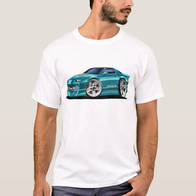 T-shirt Voiture 1982-92 de Camaro Teal (Devant)