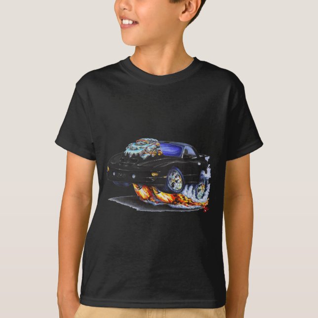 T-shirt Voiture 1998-02 noire du transport AM de Firebird (Devant)