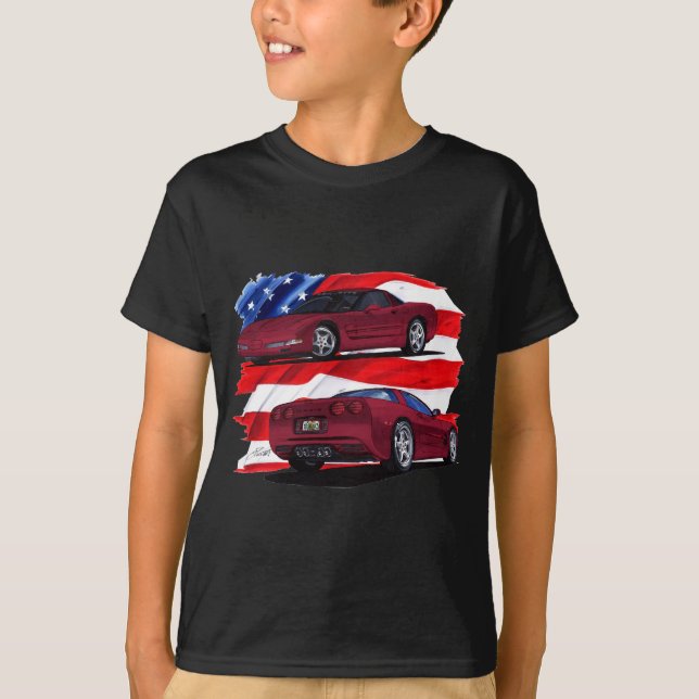 T-shirt Voiture 1999-04 marron de Corvette (Devant)