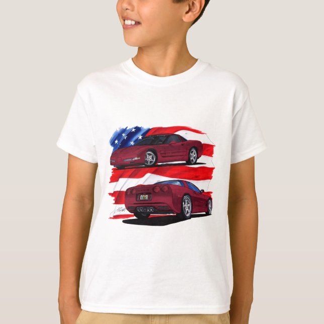 T-shirt Voiture 1999-04 marron de Corvette (Devant)