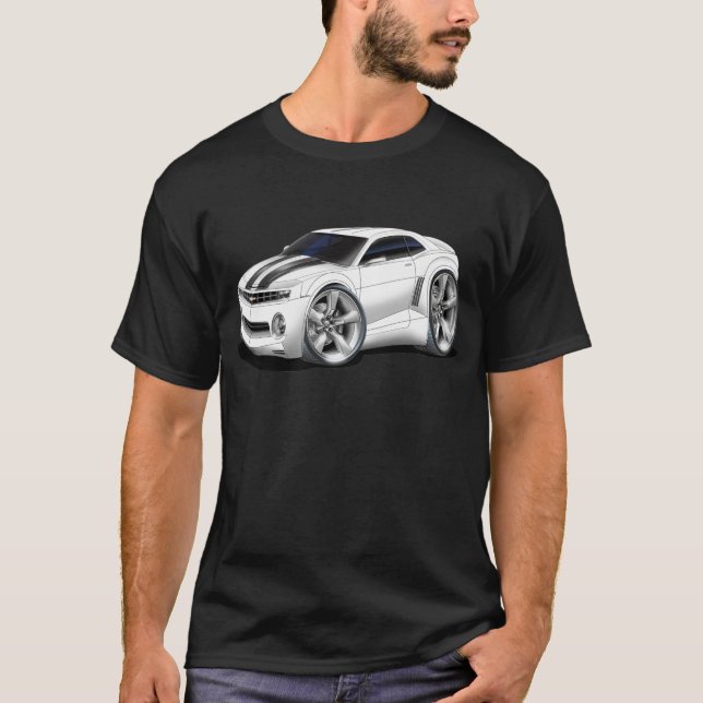 T-shirt Voiture 2010-11 Blanc-Noire de Camaro (Devant)