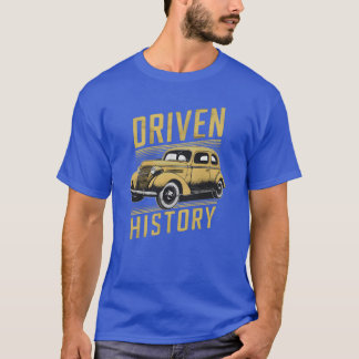 T-shirt voiture ancienne vintage avec histoire écrite tet