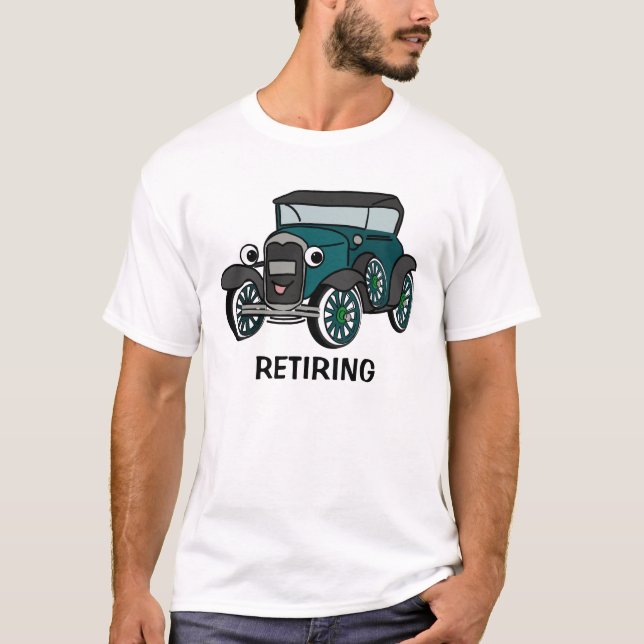 T-shirt Voiture antique avec texte personnalisable (Devant)