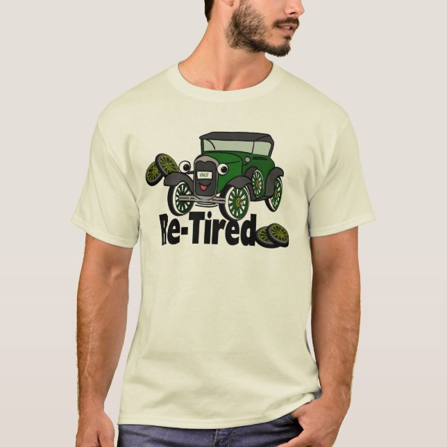 T-shirt Voiture antique retraitée (Devant)