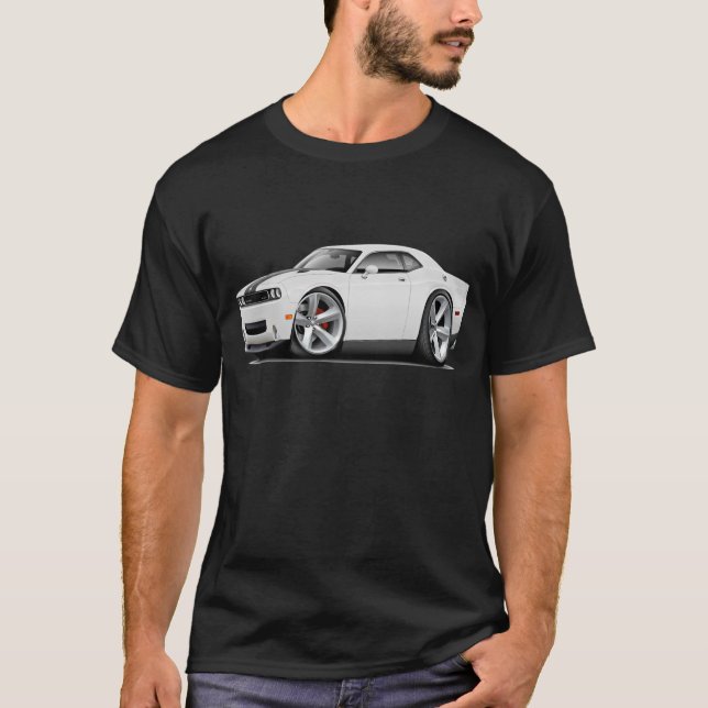 T-shirt Voiture Blanc-Noire du challengeur SRT8 (Devant)