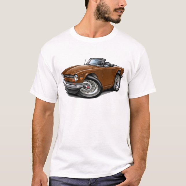 T-shirt Voiture Brown de Triumph TR6 (Devant)