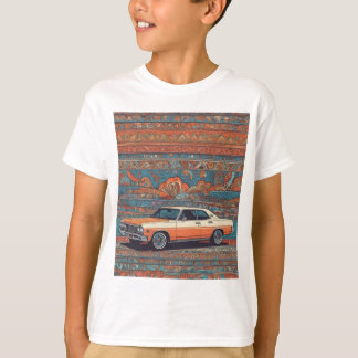 T-shirt Voiture classique avec motif bleu et orange