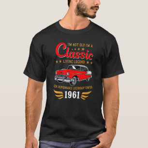 T-shirt Voiture Classique D'Anniversaire vintage 1961 Pour