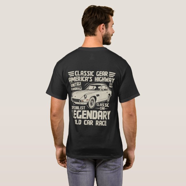 T-shirt voiture classique légendaire | Course sur  (Dos entier)