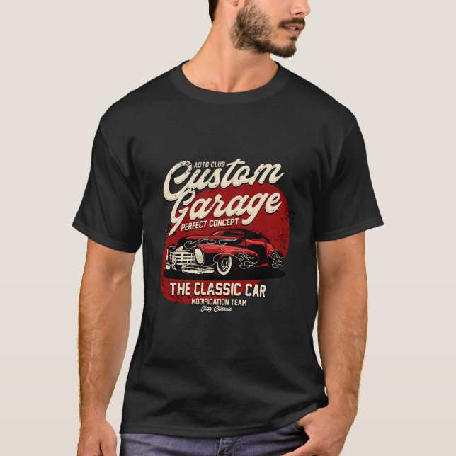T-shirt Voiture classique sur mesure Garage (Devant)