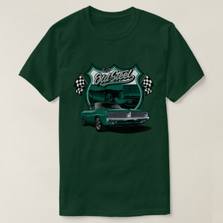T-shirt Voiture classique Vieux Motif de course en acier